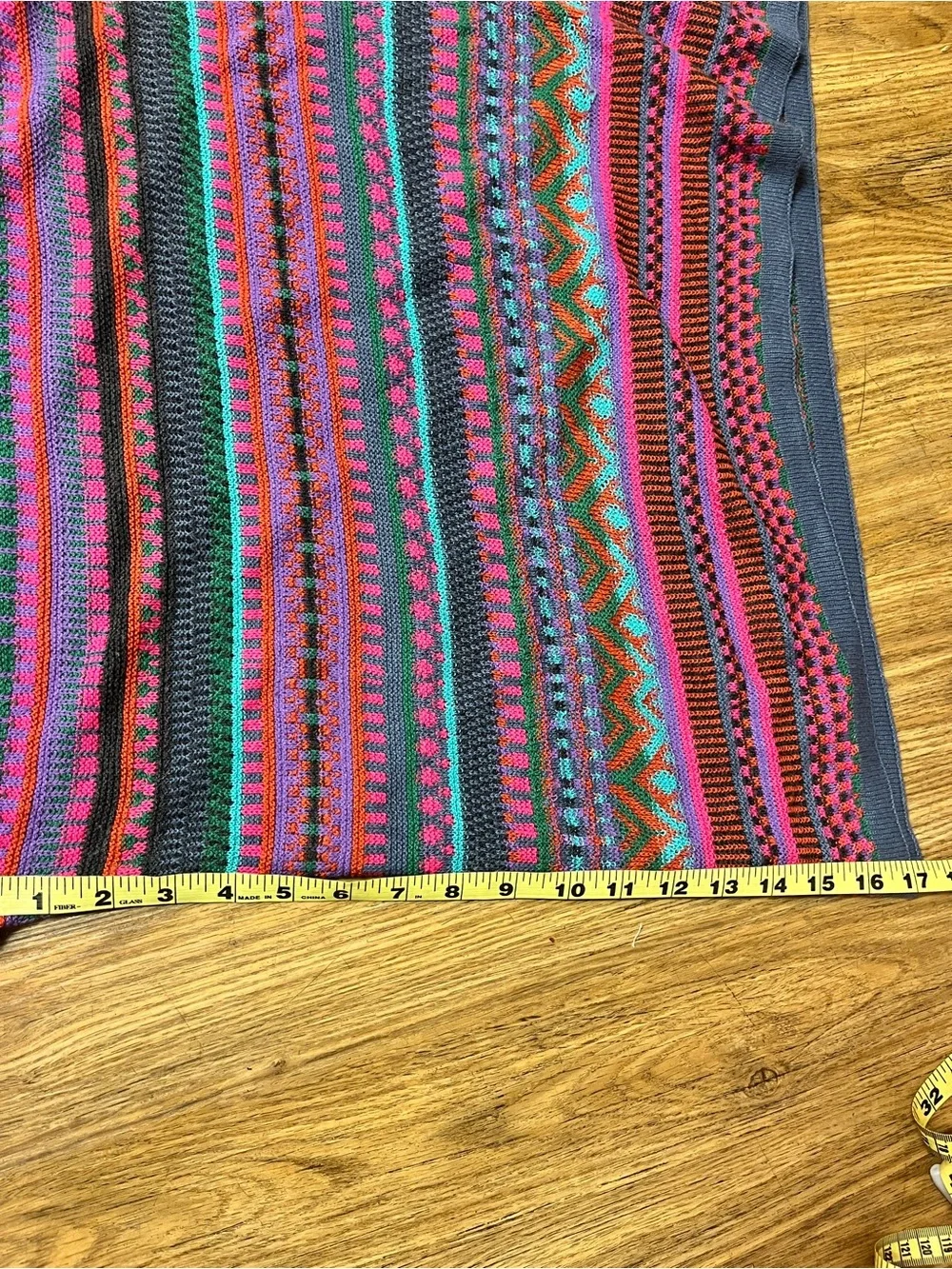 NOVICA Peruvian Knit Poncho Sweater Alpaca Blend Multicolor Striped Boho Fiesta